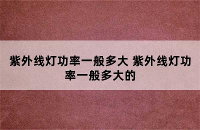 紫外线灯功率一般多大 紫外线灯功率一般多大的